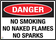 Danger No Smoking No Naked Flames No Sparks Sign