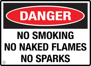 Danger No Smoking No Naked Flames No Sparks Sign