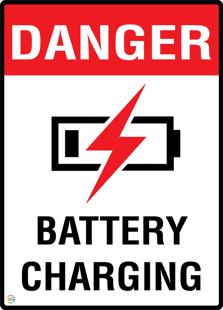 Danger - Battery Charging Sign | Electrical Hazard Safety | K2K Signs ...