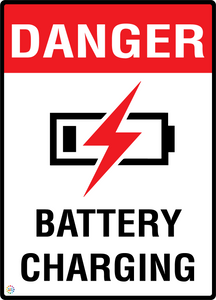 Danger - Battery Charging Sign