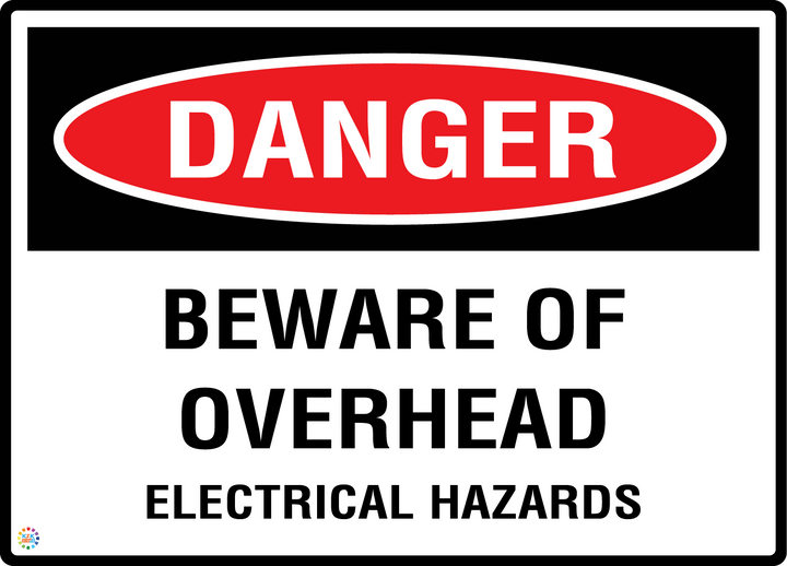 Danger - Beware Of Overhead - Electrical Hazards Sign