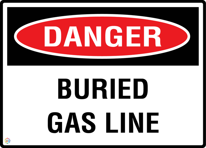 Danger - Buried Gas Line Sign
