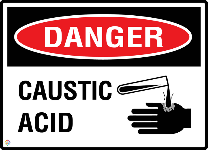 Danger - Caustic Acid Sign