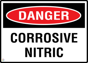 Danger - Corrosive Nitric Sign