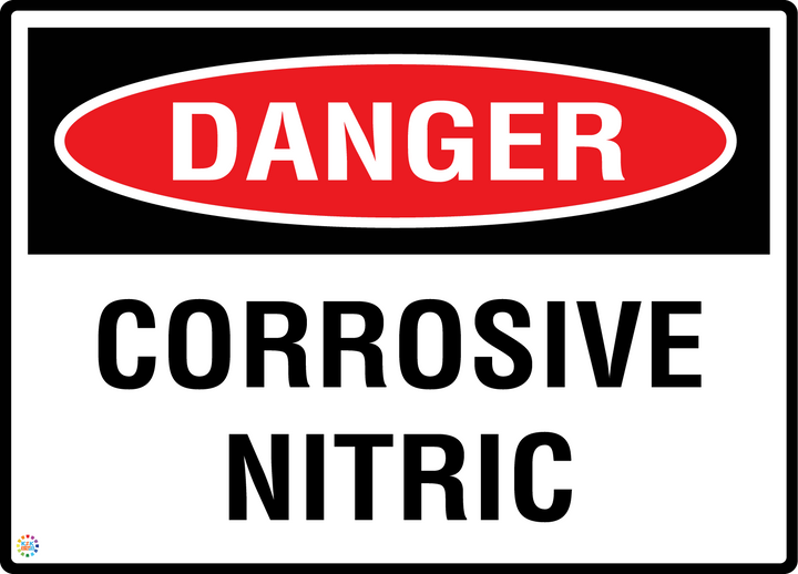 Danger - Corrosive Nitric Sign