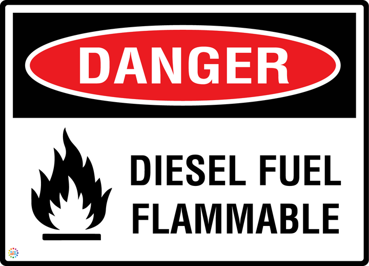 Danger - Diesel Fuel Flammable Sign