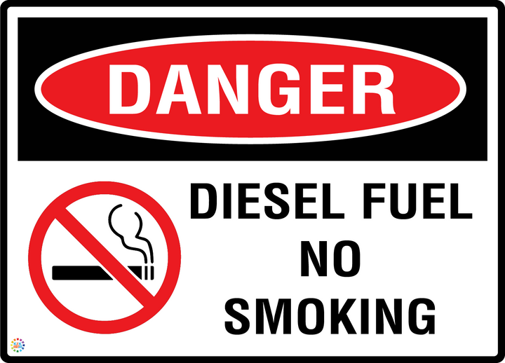 Danger - Diesel Fuel No Smoking Sign
