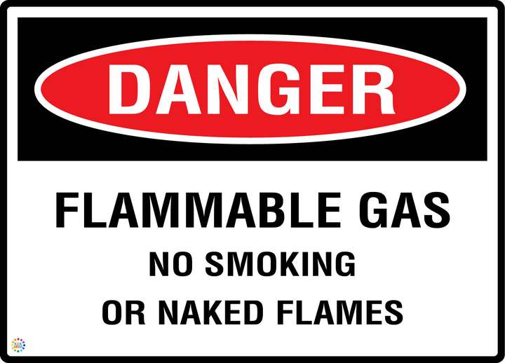 Danger - Flammable gas - No Smoking Or Naked Flames Sign