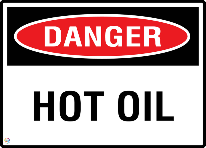 Danger - Hot Oil Sign