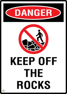Danger - Keep Off The Rocks Sign