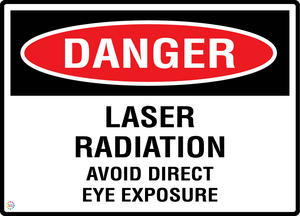 Danger - Laser Radiation - Avoid Direct Eye Exposure Sign