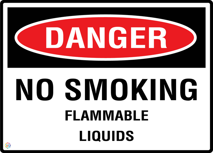 Danger - No Smoking - Flammable Liquids Sign