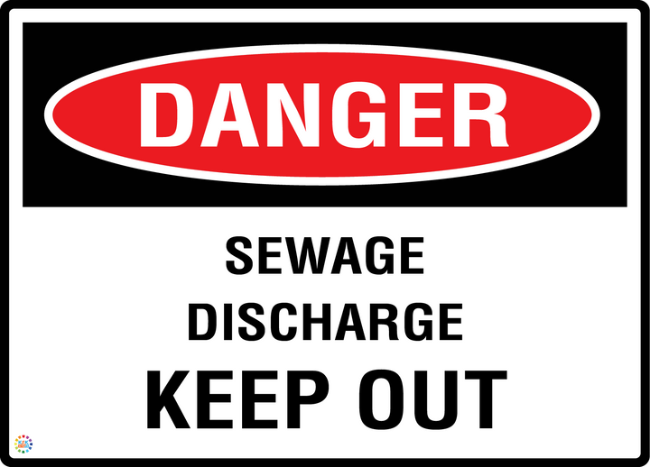 Danger - Sewage Discharge Keep Out Sign