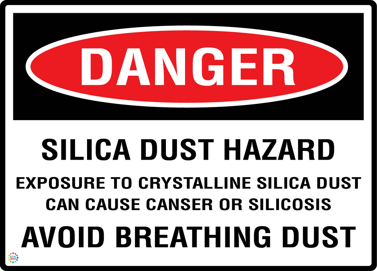 Danger - Silica Dust Hazard - Avoid Breathing Dust Sign | Silica Safety ...