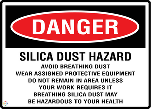 Danger - Silica Dust Hazard Sign