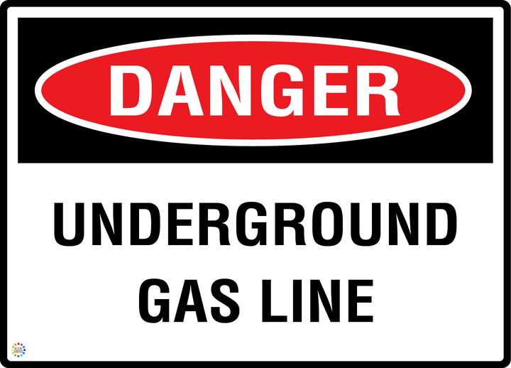 Danger - Underground Gas Line Sign