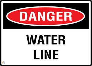 Danger - Water Line Sign