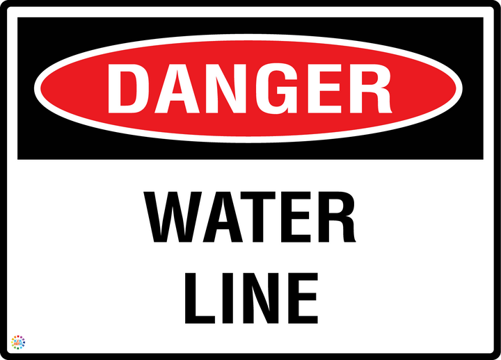 Danger - Water Line Sign