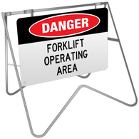 Danger Forklift Operating Area - Swing Stand & Sign