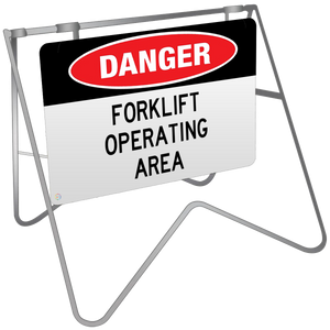 Danger Forklift Operating Area - Swing Stand & Sign