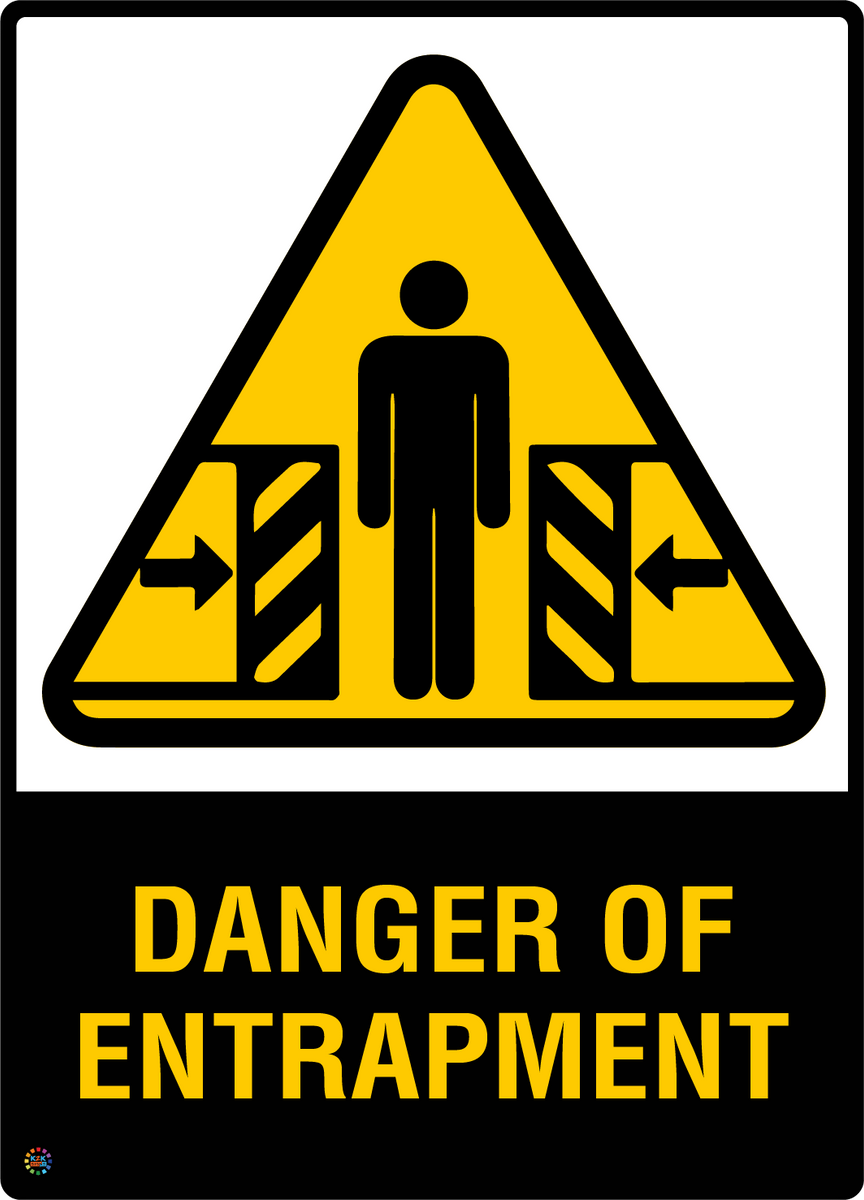 Danger Of Entrapment Sign | Machinery Crushing Hazard Warning | K2K ...