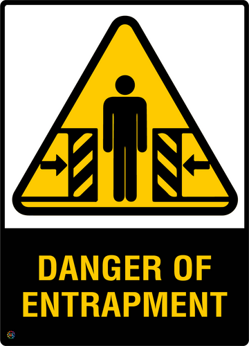 Danger Of Entrapment Sign | Machinery Crushing Hazard Warning | K2K ...