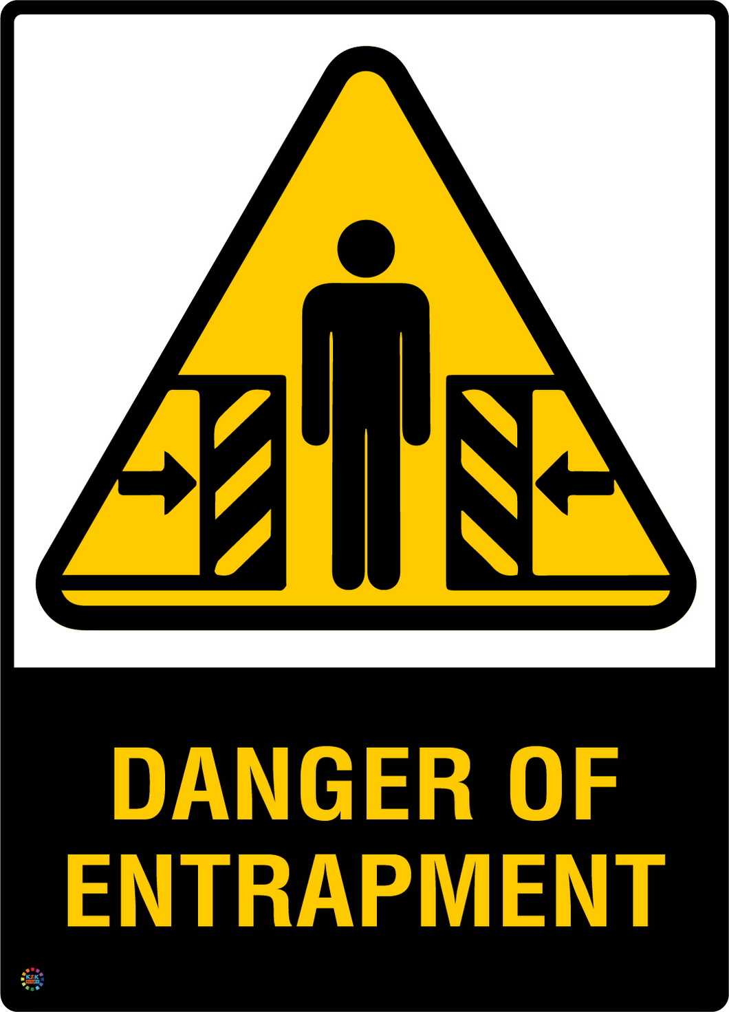 Danger Of Entrapment Sign | Machinery Crushing Hazard Warning | K2K ...