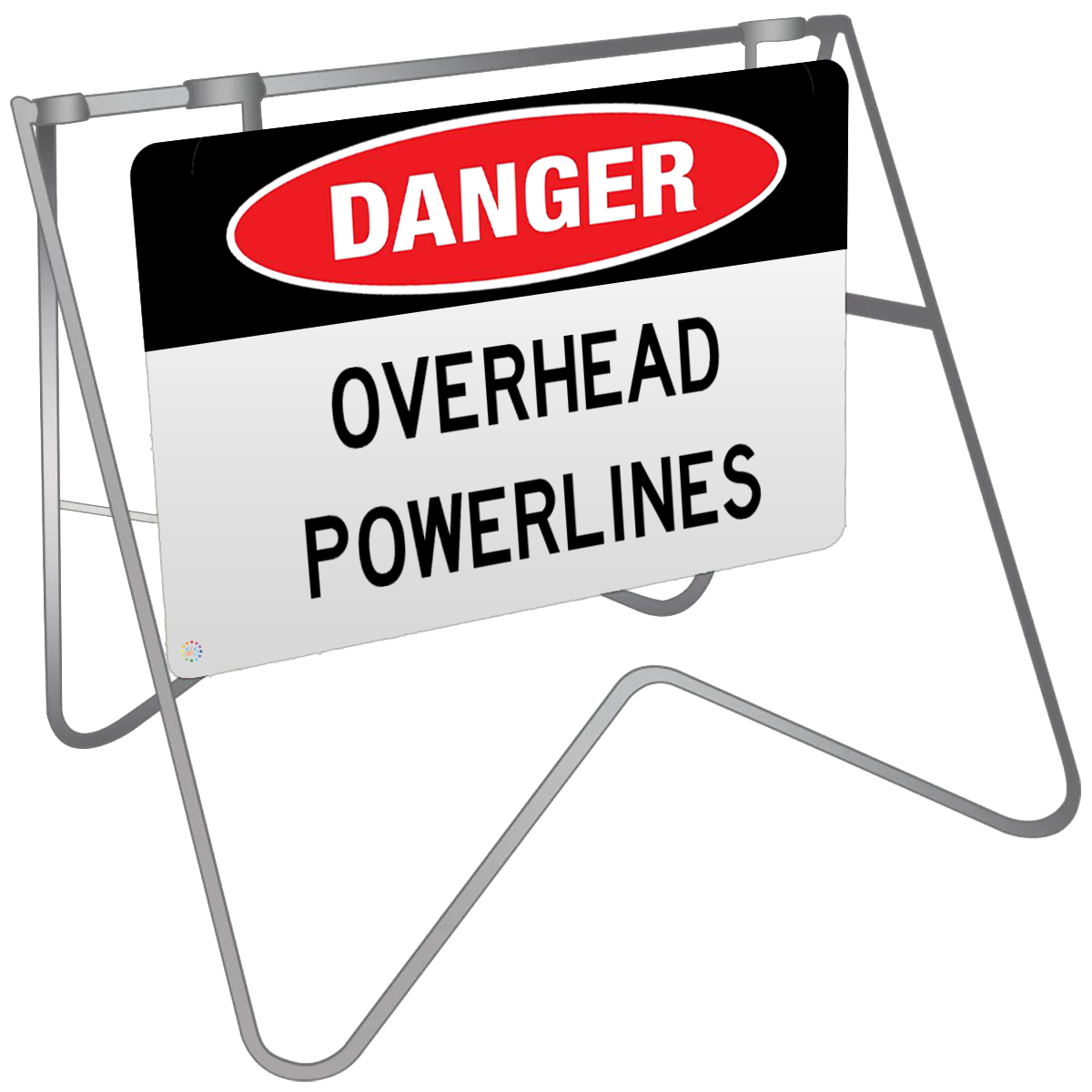 Danger Overhead Powerlines - Swing Stand & Sign | K2K Signs Australia