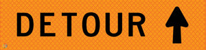Detour (Straight Arrow) - Multi Message Temporary Road Traffic Sign