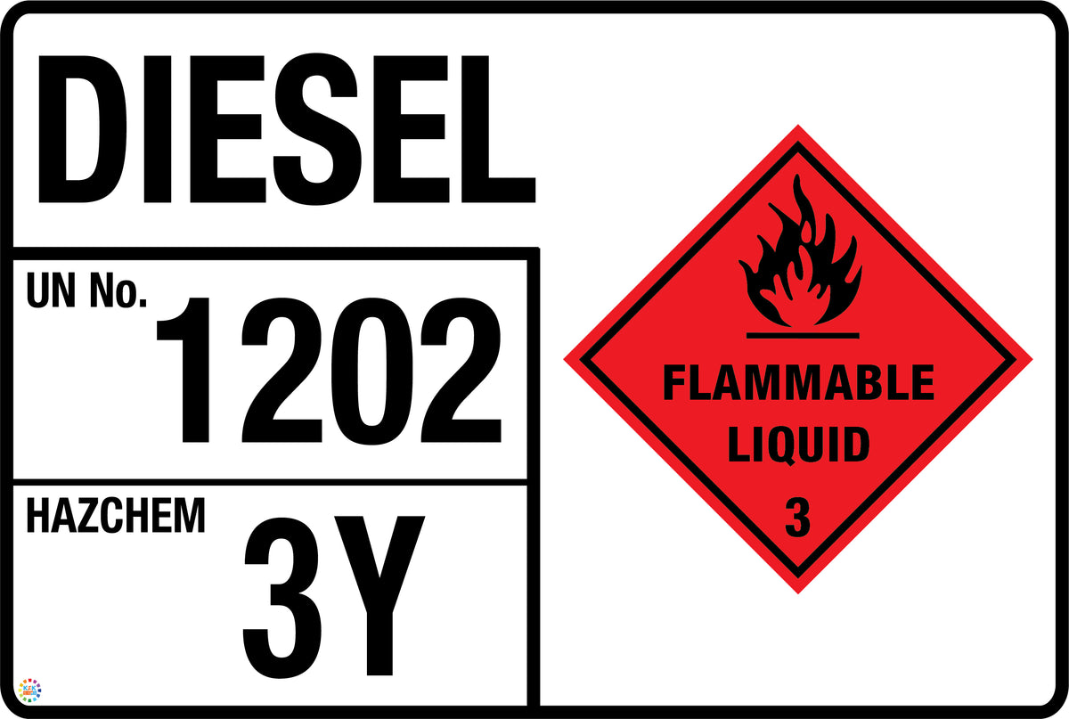 Diesel Flammable Liquid Storage Sign | K2K Signs Australia