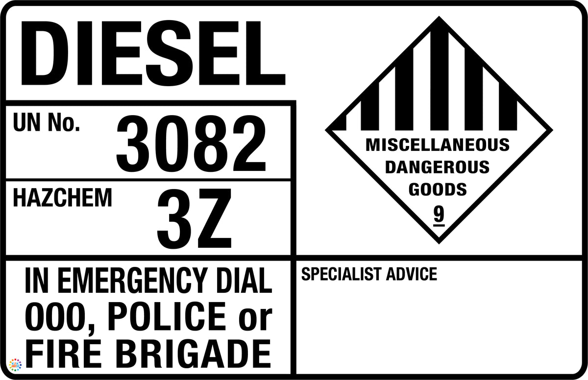 Diesel Miscellaneous Dangerous Goods Sign | K2K Signs Australia