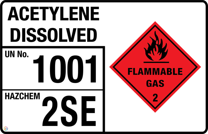 Acetylene Dissolved Hazchem Panel Sign