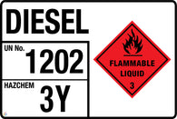 Diesel Flammable Liquid (Storage Panel/Sign)