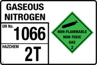 Gaseous Nitrogen (Storage Panel/Sign)