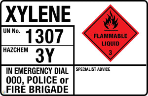 Xylene - UN 1307 3Y Hazchem Safety Sign