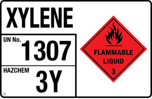 Xylene - UN 1307 3Y Hazchem Safety Sign