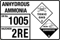 Anhydrous Ammonia (Storage Panel/Sign)