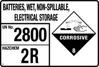 Batteries, Wet, Non-Spillable Electrical Storage (Storage Panel/Sign)