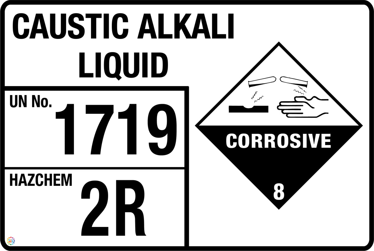 Caustic Alkali Liquid Sign K2K Signs Australia