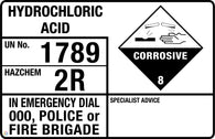 Hydrochloric Acid (Transport Panel/Sign)