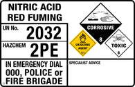 Nitric Acid Red Fuming (Transport Panel/Sign)