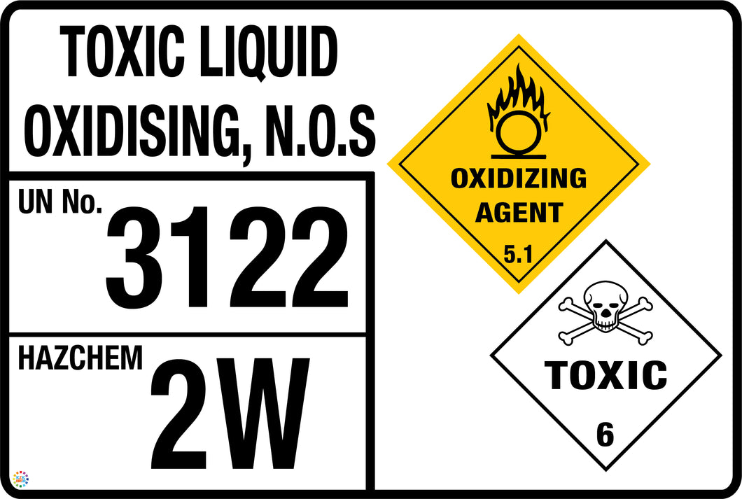Toxic Liquid Oxidising, N.O.S (Storage Panel/Sign)