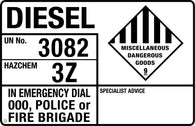 Diesel Miscellaneous Dangerous Goods (Transport Panel/Sign)