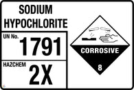 Sodium Hypochlorite (Storage Panel/Sign)
