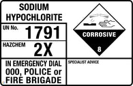 Sodium Hypochlorite (Transport Panel/Sign)
