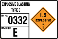 Explosive Blasting Type E (Storage Panel/Sign)