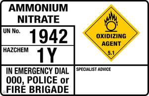 Ammonium Nitrate Hazchem Panel Sign