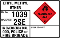 Ethyl Methyl Ether (Transport Panel/Sign)