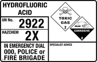 Hydrofluoric Acid (Transport Panel/Sign)