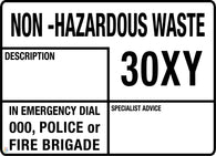 Non Hazardous Waste 30XY (Transport Panel/Sign)